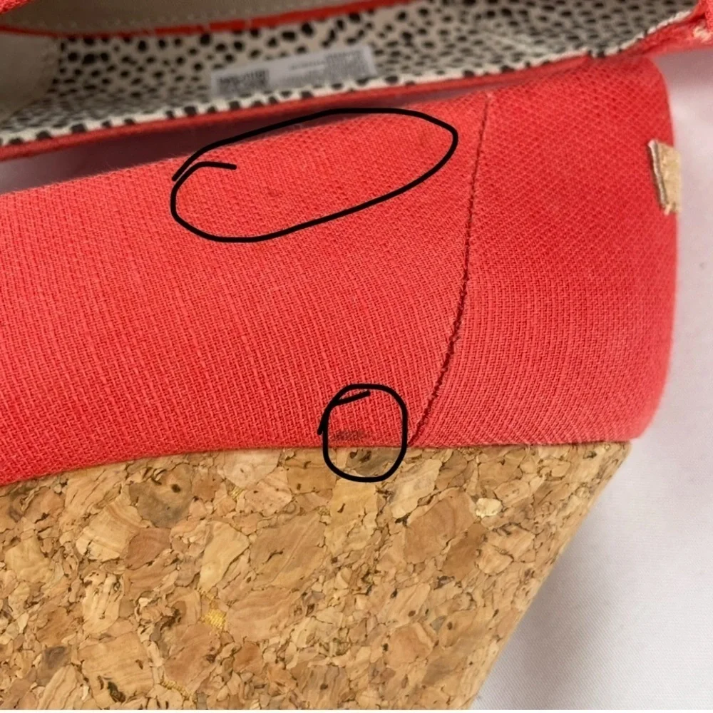 Toms Michelle Slubby Woven Organic Cotton Wedge in Paprika Fresh Flirty - Sz 10